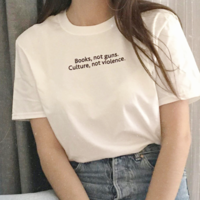 Free Shipping-"BOOKS NOT GUNS CULTURE NOT VIOLENCE" TEE - Thumbnail 1