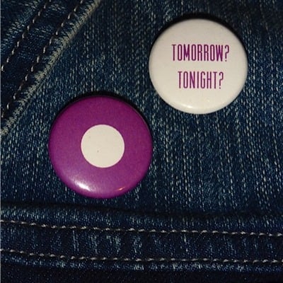Vinyl + lyrics = dynamic duo buttons