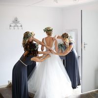 Ball Gown Tulle Garden Wedding Dresses Sexy Deep V Neck Lace Appliques Bridal Gowns Bridal Gowns - Thumbnail 1