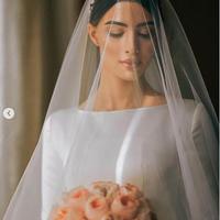 Simple Ball Gown Wedding Dresses Long Sleeve Boat Neck Puffy Bridal Gowns - Thumbnail 3