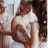 Simple Ball Gown Tulle Wedding Dresses Spaghetti Straps Delicate Lace Puffy Bridal Gowns - Thumbnail 1