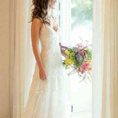 Simple mermaid tulle wedding dresses spaghetti straps lace appliques garden bridal gowns - Thumbnail 4