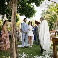 Stunning Sheath Boho Wedding Dresses Boat Neck Sheer Long Sleeve Lace Appliques Hilo Beach Bohemian Bridal Gowns - Thumbnail 2