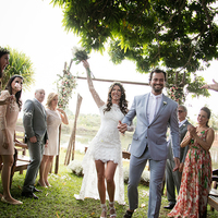 Stunning Sheath Boho Wedding Dresses Boat Neck Sheer Long Sleeve Lace Appliques Hilo Beach Bohemian Bridal Gowns - Thumbnail 3