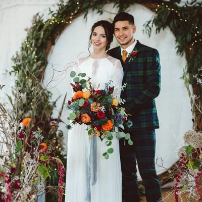 Simple a line chiffon bohemian wedding dresses crew neck sheer long sleeve delicate lace pleat bridal gowns - Thumbnail 5