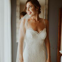 Simple Mermaid Wedding Dresses Spaghetti Straps Backless Bridal Gowns - Thumbnail 1