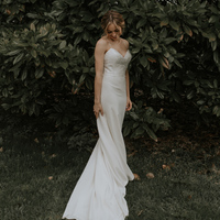 Simple Mermaid Bohemian Wedding Dresses Spaghetti Straps Delicate Lace Backless Bridal Gowns - Thumbnail 1