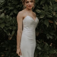 Simple Mermaid Bohemian Wedding Dresses Spaghetti Straps Delicate Lace Backless Bridal Gowns - Thumbnail 4