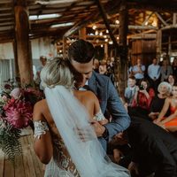 Stunning Mermaid Tulle Bohemian Wedding Dresses Off the Shoulder Delicate Lace Beading Bridal Gowns - Thumbnail 2