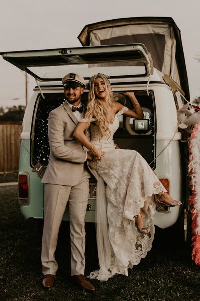 Simple Mermaid Bohemian Garden Wedding Dresses Off the Shoulder Delicate Lace Bridal Gowns