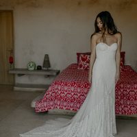 Stunning Mermaid Bohemian Garden Wedding Dresses Sweetheart Delicate Lace Bridal Gowns - Thumbnail 3