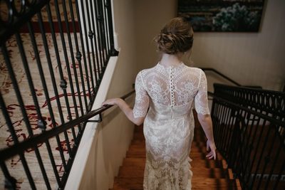 Simple Mermaid Bohemian Wedding Dresses High Neck Short Sleeve Delicate Lace Bridal Gowns