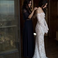 Stunning Mermaid Bohemian Garden Wedding Dresses Sheer Crew Neck Delicate Lace Long Sleeve Bridal Gowns - Thumbnail 3