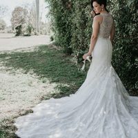 Stunning Mermaid Bohemian Garden Wedding Dresses Crew Neck Sleeveless Delicate Lace Beading Crystals Bridal Gowns - Thumbnail 4