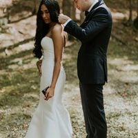 Simple Mermaid Garden Wedding Dresses Sweetheart Sleeveless Covered Button Bridal Gowns - Thumbnail 4