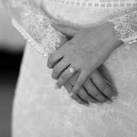 Simple Bohemian Wedding Dresses Crew Neck Sheer Long Sleeve Delicate Lace PearlsBridal Gowns - Thumbnail 2