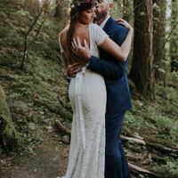 Bohemian Mermaid Wedding Dresses Crew Neck Short Sleeve Delicate Lace Backless Bridal Gowns - Thumbnail 3