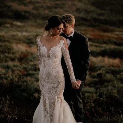 Bohemian mermaid wedding dresses crew neck sheer long sleeve delicate lace backless bridal gowns - Thumbnail 4