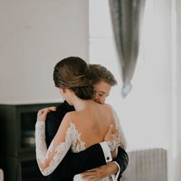 Bohemian Mermaid Wedding Dresses Crew Neck Sheer Long Sleeve Delicate Lace Backless Bridal Gowns - Thumbnail 4