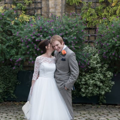 Simple 1950s vintage ball gown tulle wedding dresses scoop half sheer sleeve lace short bridal gowns - Thumbnail 5