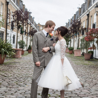 Simple 1950S Vintage Ball Gown Tulle Wedding Dresses Scoop Half Sheer Sleeve Lace Short Bridal Gowns - Thumbnail 1