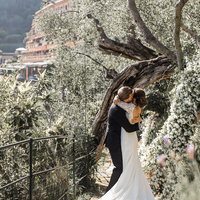  Bohemian Mermaid SatinWedding Dresses Sheer Crew Neck Long Sleeve Delicate Lace Keyhole Back Bridal Gowns - Thumbnail 2