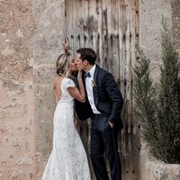 Unique Bohemian Mermaid Wedding Dresses Crew Neck Cap Sleeve Delicate Lace Backless Bridal Gowns - Thumbnail 2