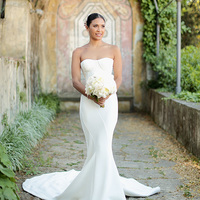 Unique Mermaid Garden Wedding Dresses Strapless Pealrs Sleeveless Unique Bridal Gowns - Thumbnail 1