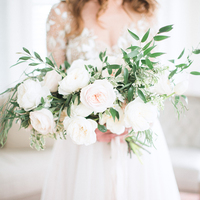 Garden Ball Gown Tulle Wedding Dresses Sheer Crew Neck Long Sleeve Delicate Lace Bridal Gowns - Thumbnail 2