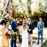 Glamorous Mermaid Garden Wedding Dresses Spaghetti Straps Lace Side Slit Bridal Gowns - Thumbnail 1