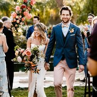 Glamorous Mermaid Garden Wedding Dresses Spaghetti Straps Lace Side Slit Bridal Gowns - Thumbnail 2