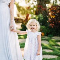 Simple A Line Chiffon Boho Beach Wedding Dresses Crew Neck Short Sleeve Ruffle Bridal Gowns - Thumbnail 1