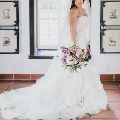 Stunning mermaid wedding dresses strapless ruched bodice ruffle bridal gowns - Thumbnail 5