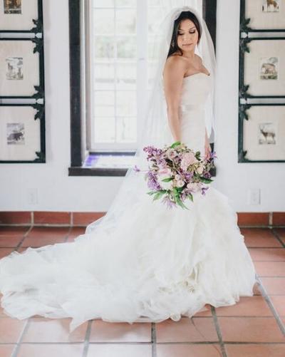 Stunning Mermaid Wedding Dresses Strapless Ruched Bodice Ruffle Bridal Gowns