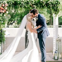 Stunning Mermaid Garden Wedding Dresses Sheer Crew Neck Delicate Lace Bodice Bridal Gowns - Thumbnail 1