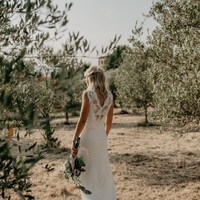 Romantic Mermaid Two Pieces Garden Wedding Dresses Delicate Lace Sleeveless Bridal Gowns - Thumbnail 4