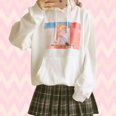 Kawaii sailor moon hoodie sweatshirt - Thumbnail 5