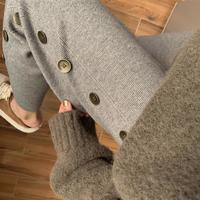 Side Buttons Slit Knit Casual Pants - Thumbnail 3