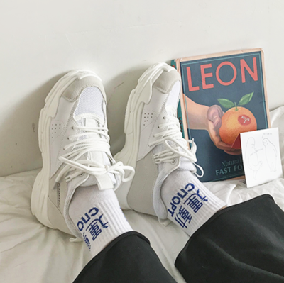 Free Shipping-90s CHUNKY SNEAKERS IN WHITE