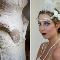 1920S Vintage Mermaid Wedding Dresses Sexy Spaghetti Straps Delicate Lace Bridal Gowns - Thumbnail 1