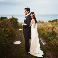 Glamous Mermaid Church Wedding Dresses Crew Neck Sheer Long Sleeve Lace Covered Button Bridal Gowns - Thumbnail 1