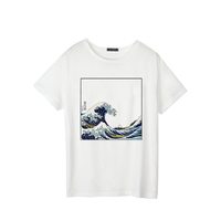 Harajuku Japanese Wave Print T shirt - Thumbnail 2