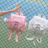 Kawaii Cat Backpack with Bow - Thumbnail 1