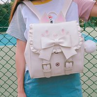 Kawaii Cat Backpack with Bow - Thumbnail 4