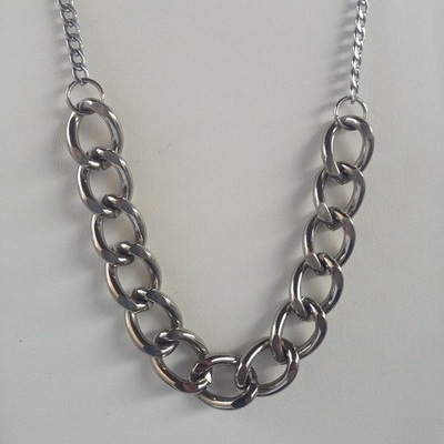 Silver chain cuban link necklace