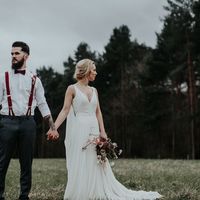 Simple A Line Chiffon Boho Beach Wedding Dresses Sexy Deep V Neck Backless Bridal Gowns - Thumbnail 3