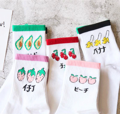 AESTHETIC FRUIT SOCKS (SET/5 PAIRS)