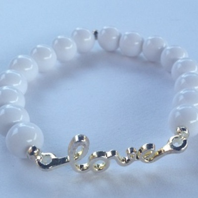 White silver love bracelet