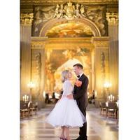 50s Vintage Design Tea Length Wedding Dresses Half Sleeve V Neck Lace A Line Short Bridal Gowns vestido de noiva Custom Size - Thumbnail 2