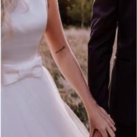 New Arrival Simple Scoop Neckline Sleeveless Satin Cheap Western Wedding Dress With Bow Belt Open Back Covered Button A-line Bridal Gowns - Thumbnail 1